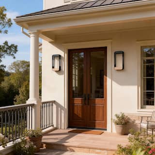 2 Pack Rectangle Frame Solar Integrated LED Sensor Outdoor Wall Light