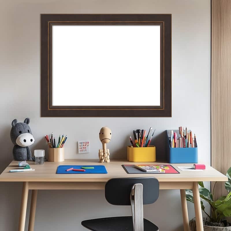 Amanti Art Lara Bronze Framed Dry Erase Magnetic Board