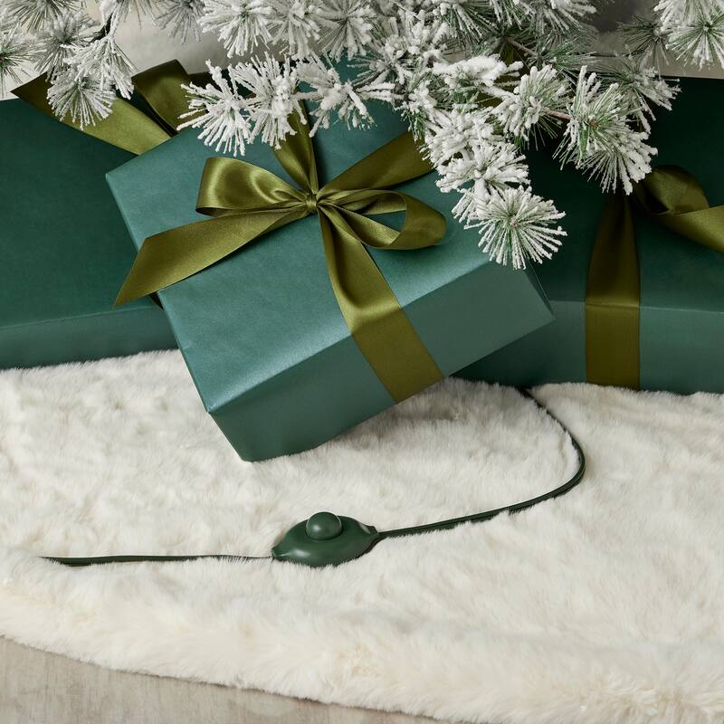 Seasonal LLC Flocked Winter Fir Pre-lit Artificial Tree