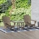 preview thumbnail 91 of 96, Altura Classic Outdoor Eco-Friendly All Weather Adirondack Chairs with Side Table (3-Piece Set) Weathered Wood