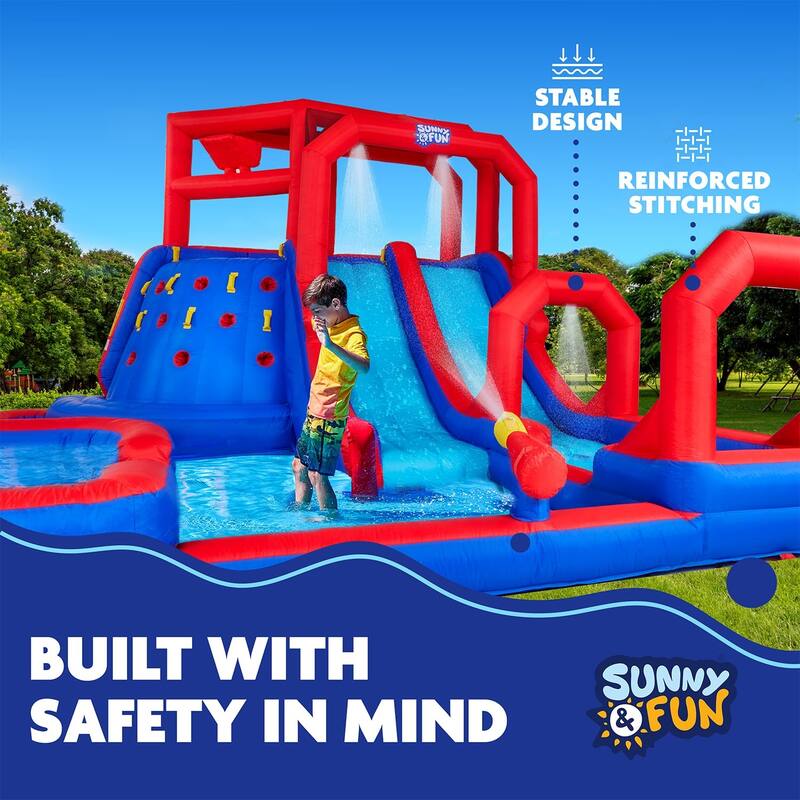 Sunny & Fun Mega Climb N' Go Inflatable Water Slide Park