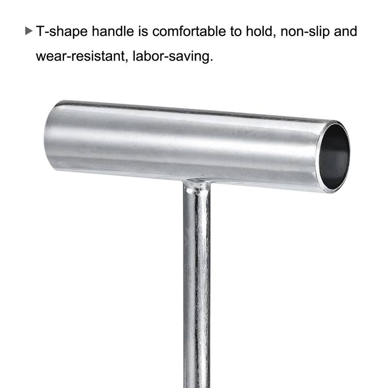 8"(200mm) T-Handle Meat Boning Hook, Galvanized Curved T Hooks for Butcher - Silver Tone