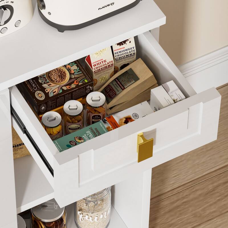 Meyreso Wood Tall Furniture - Kitchen Pantry Storage Cabinet with Doors