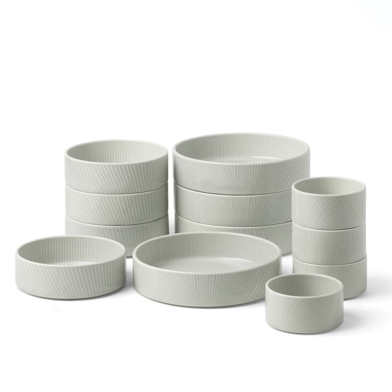 Lenox Modulus 12-Piece Dinnerware Bowl Set - 12-Piece Bowl Set - Vapor