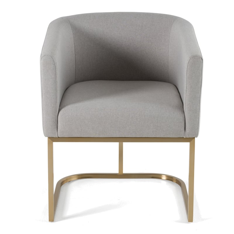 Modrest Yukon Modern Light Grey Fabric & Antique Brass Dining Chair