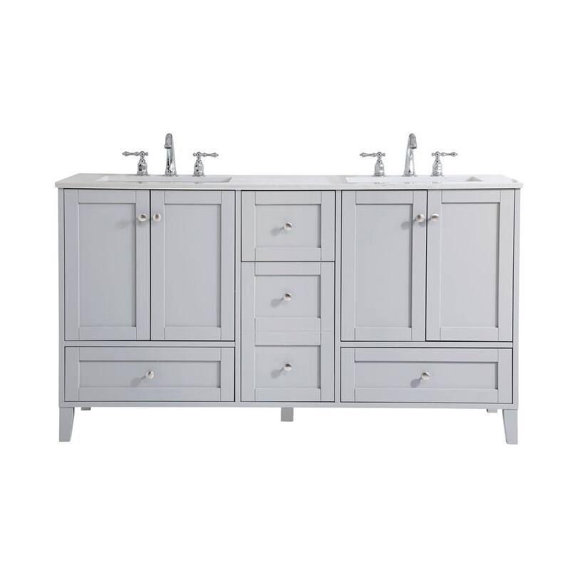 Elegant Lighting Sommerville 60" Free Standing Double Basin Vanity Set