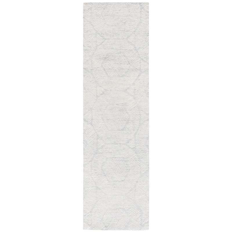 SAFAVIEH Handmade Metro Orhideja French Country Wool Rug - 2'3" x 8' Runner - Light Grey