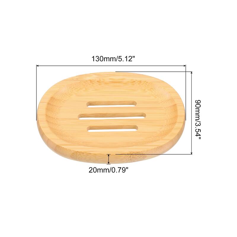 Wooden Soap Tray, Wooden Soap Dish, Natural Bamboo Soap Holder, Rectangle - Wood Color - 2 Pack