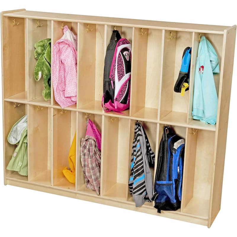 Contender 16-Section Classroom Coat Locker & Backpack Hanger, Daycare Cubby Coat Rack, Cubicle Coat Hanger For Office