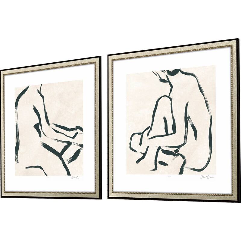 Line Study I S/2 Framed Art Limited Edition Giclee Under Glass