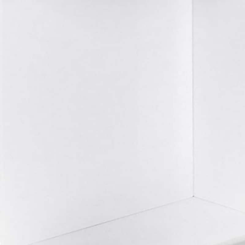Liam 22 Inch Square Side End Table, White Wood, Pedestal Base, Glass Top