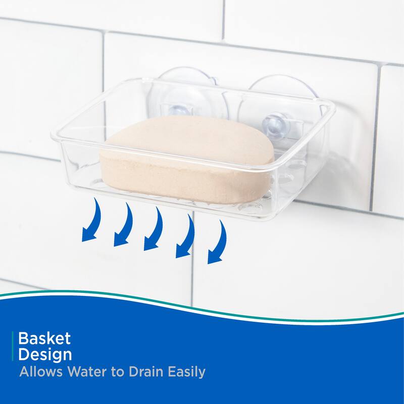 Kenney Plastic Suction Cup Soap or Sponge Dish - Clear