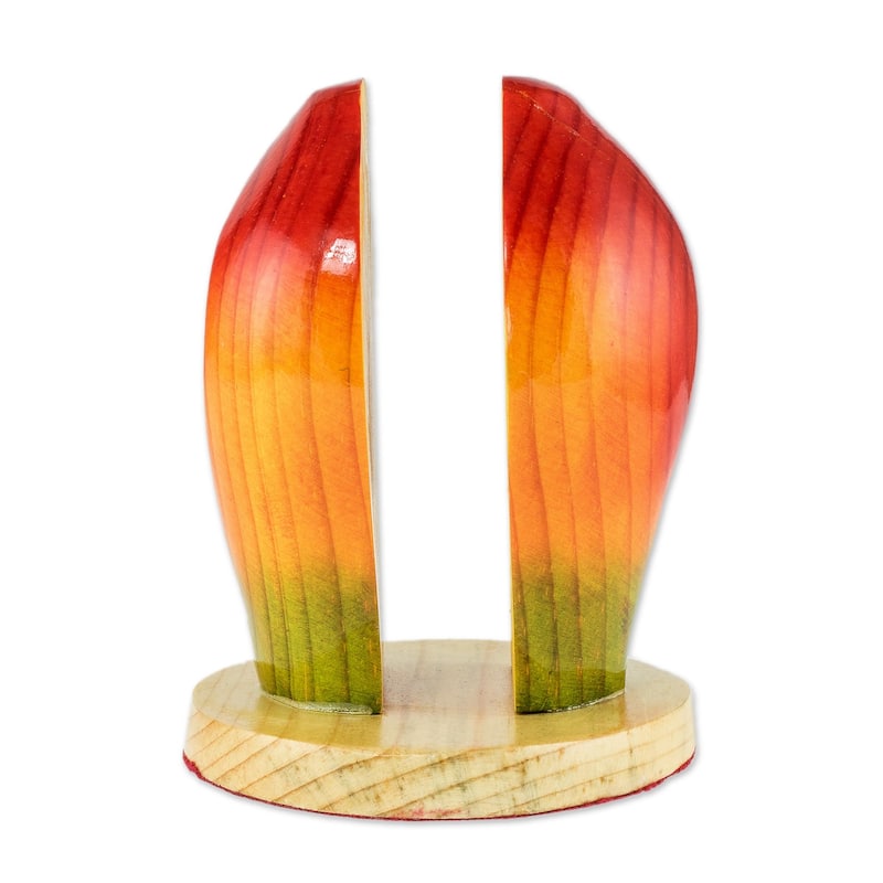 Novica Handmade Luscious Papaya Wood Napkin Holder