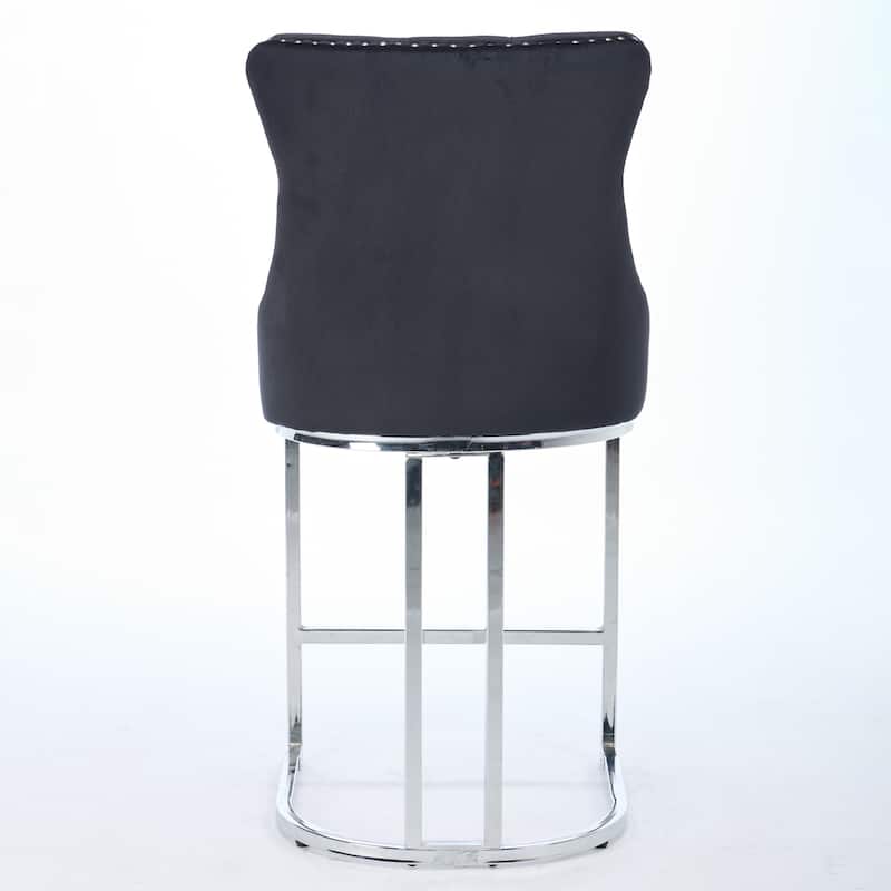Modern Velvet Barstools 26" Counter Height Kitchen Island Chairs,Set of 2