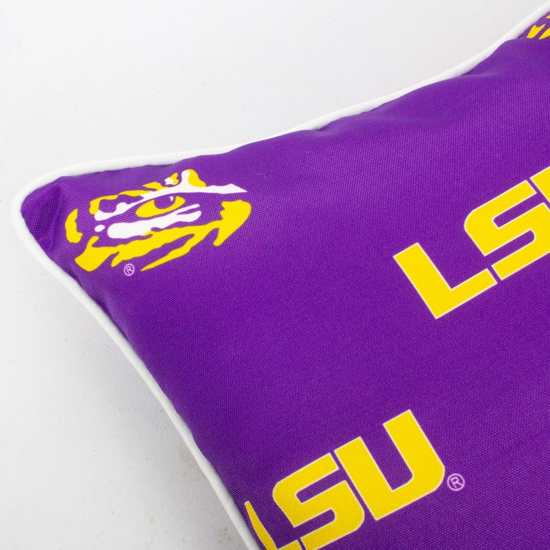 LSU Tigers Indoor / Outdoor Decorative Pillow Pair - (2) 16" x 16" Pillows