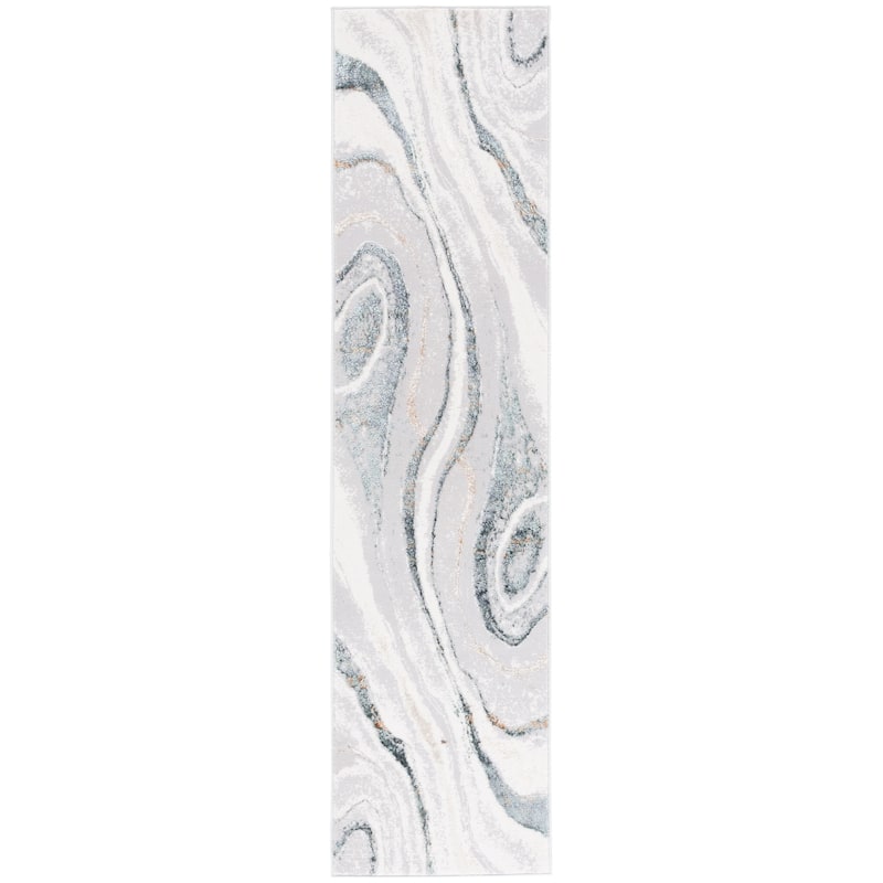 SAFAVIEH Alenia Dasantila Modern & Contemporary Rug - 2' x 8' Runner - Grey/Ivory