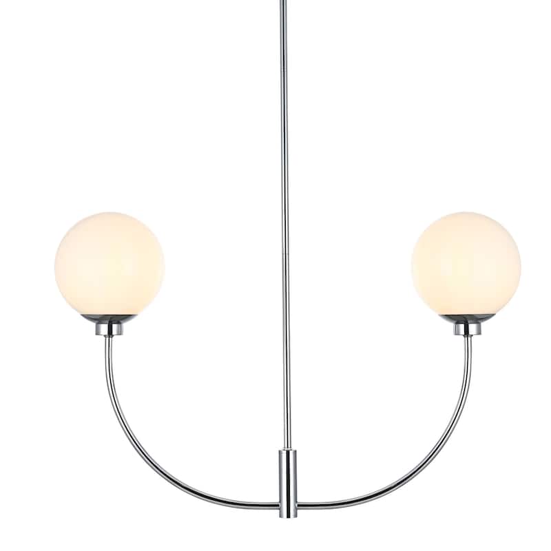 Elegant Lighting LD816D30 Nyomi 2 Light 30" Wide Chandelier - Chrome