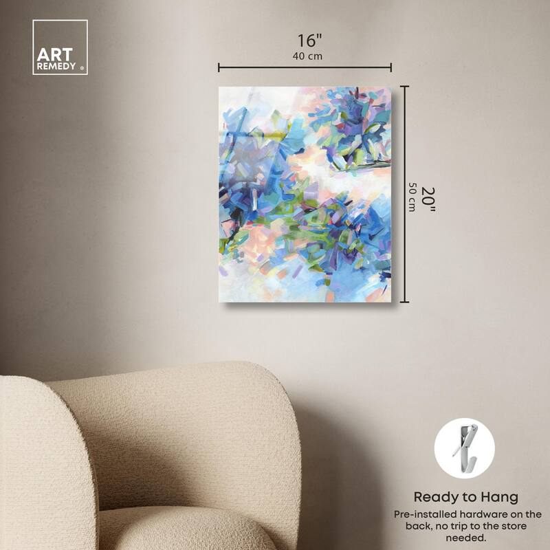 Blue Botanicals Acrylic by Art Remedy, Ready to Hang
