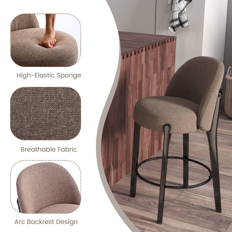 set of 4 Upholstered Counter Height Bar Stools