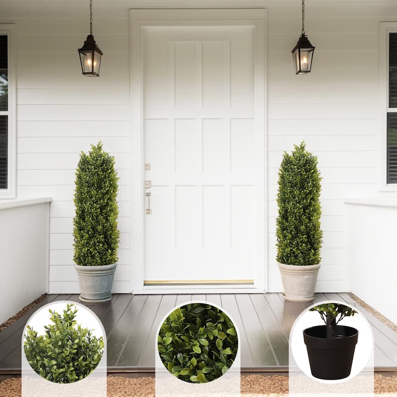 GDFStudio - Lysandra Evergreen Cypress Faux Plant Indoor-Outdoor Elegance（Set of 2）