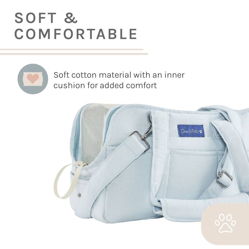 Teddy 14.5'' Dog & Cat Carrier Bag in Light Blue - 14.5