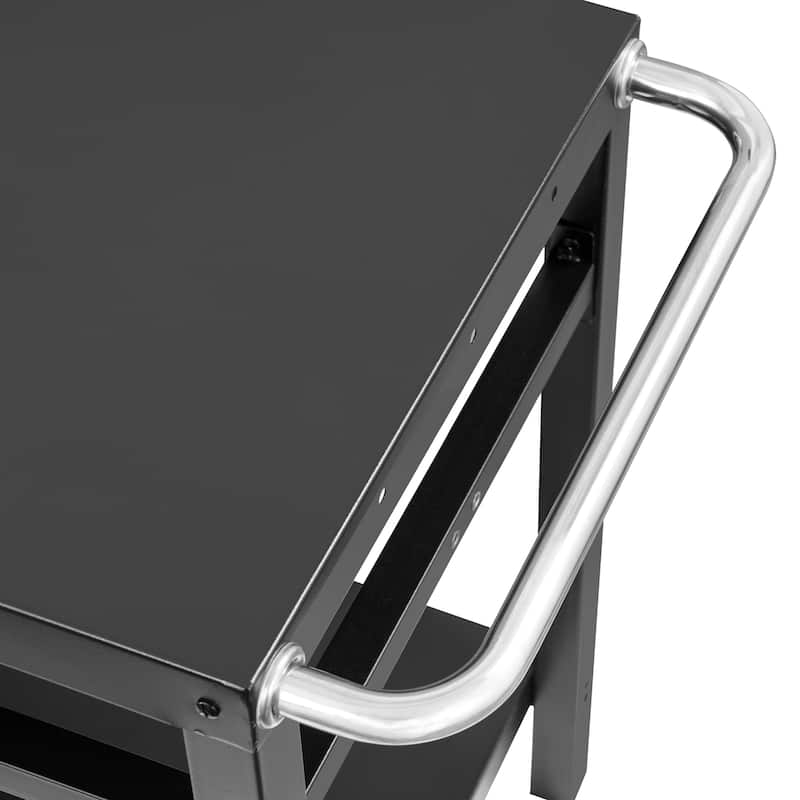 Royal Gourmet Double Shelf Movable Dining Cart Work Table with Handle