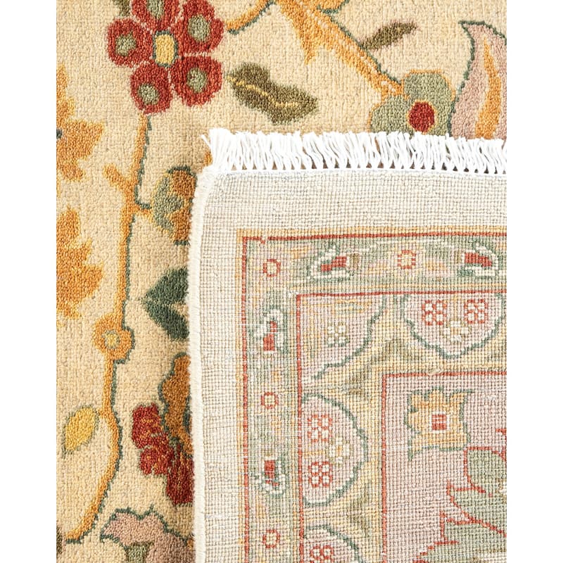 Overton Hand Knotted Wool Vintage Inspired Traditional Mogul Ivory Area Rug - 9 x 12