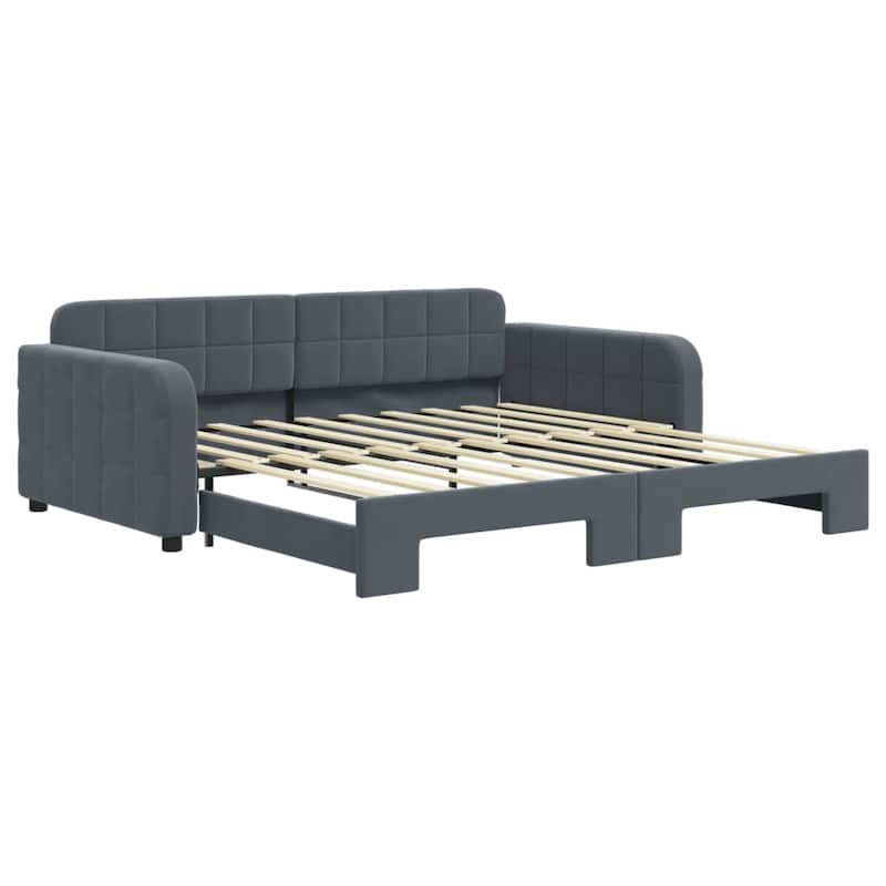 vidaXL Daybed with Trundle without Mattress Dark Gray 39.4"x74.8"