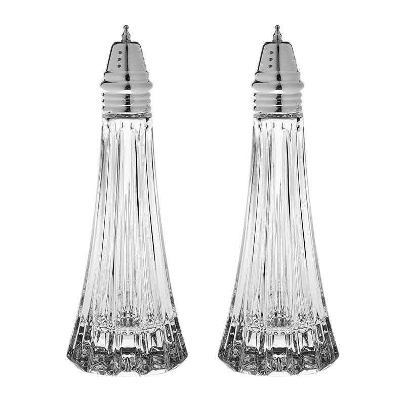 Cut Crystal Salt & Pepper Shaker Set- 7.5" Height-Majestic Gifts Inc. - 7.5" Height