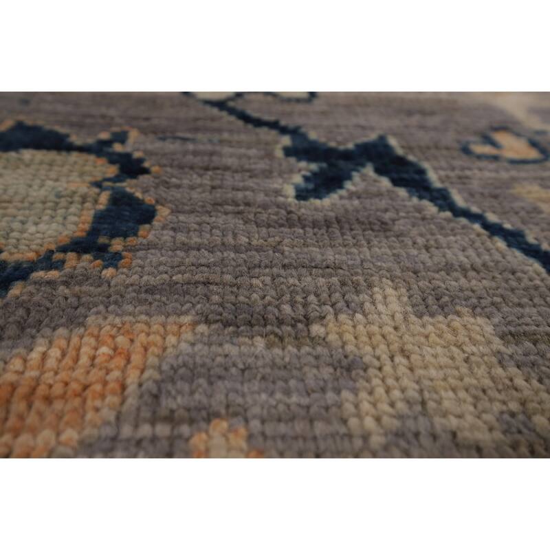 All-Over Floral Oushak Vegetable Dye Area Rug Hand-Knotted Wool Carpet - 8'1"x 10'5"