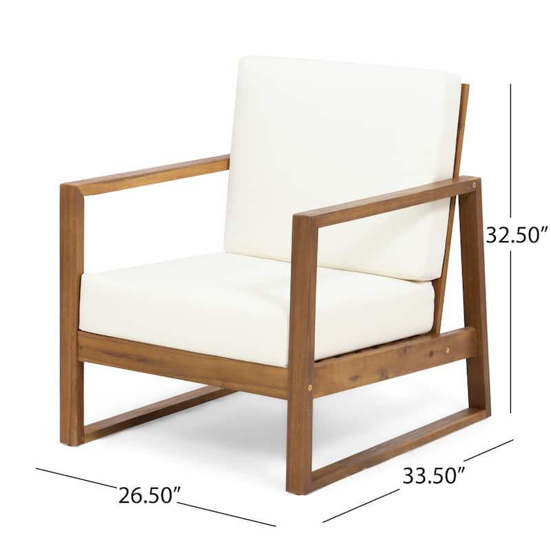 Belgian Outdoor 4-seater Acacia Wood Chat Set by Christopher Knight Home
