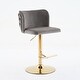 preview thumbnail 5 of 21, Swivel Barstools Adjusatble Seat Height With Gold-plating Base,Classic Velvet Upholstered Bar Stools,Set of 2