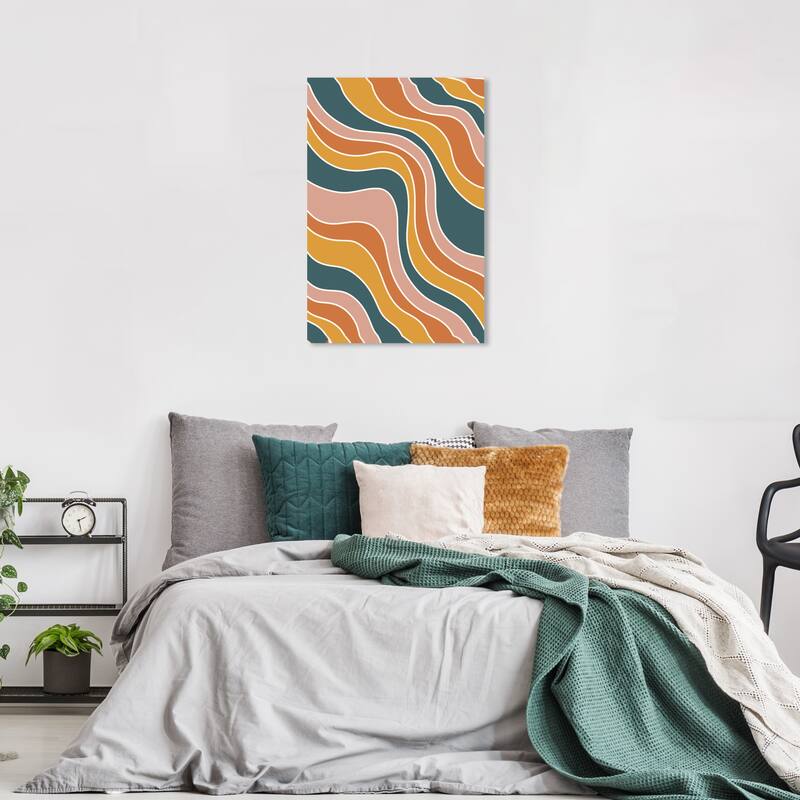 Wynwood Studio Canvas Abstract Fettuccini in Earth Tones Brown and Ochre Modern & Contemporary Wall Art Canvas Print