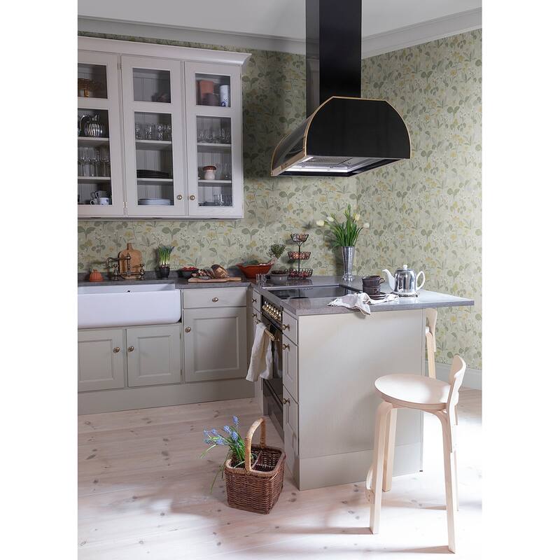 A-Street Prints Magdalena Light Green Dandelion Wallpaper