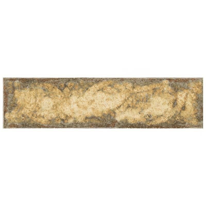Merola Tile Gaudi React Brick Gold 2-3/8" x 9-3/4" Porcelain Floor and Wall Tile
