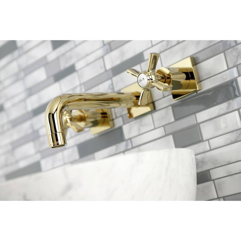 Millennium Two-Handle 3-Hole Wall Mount Bathroom Faucet
