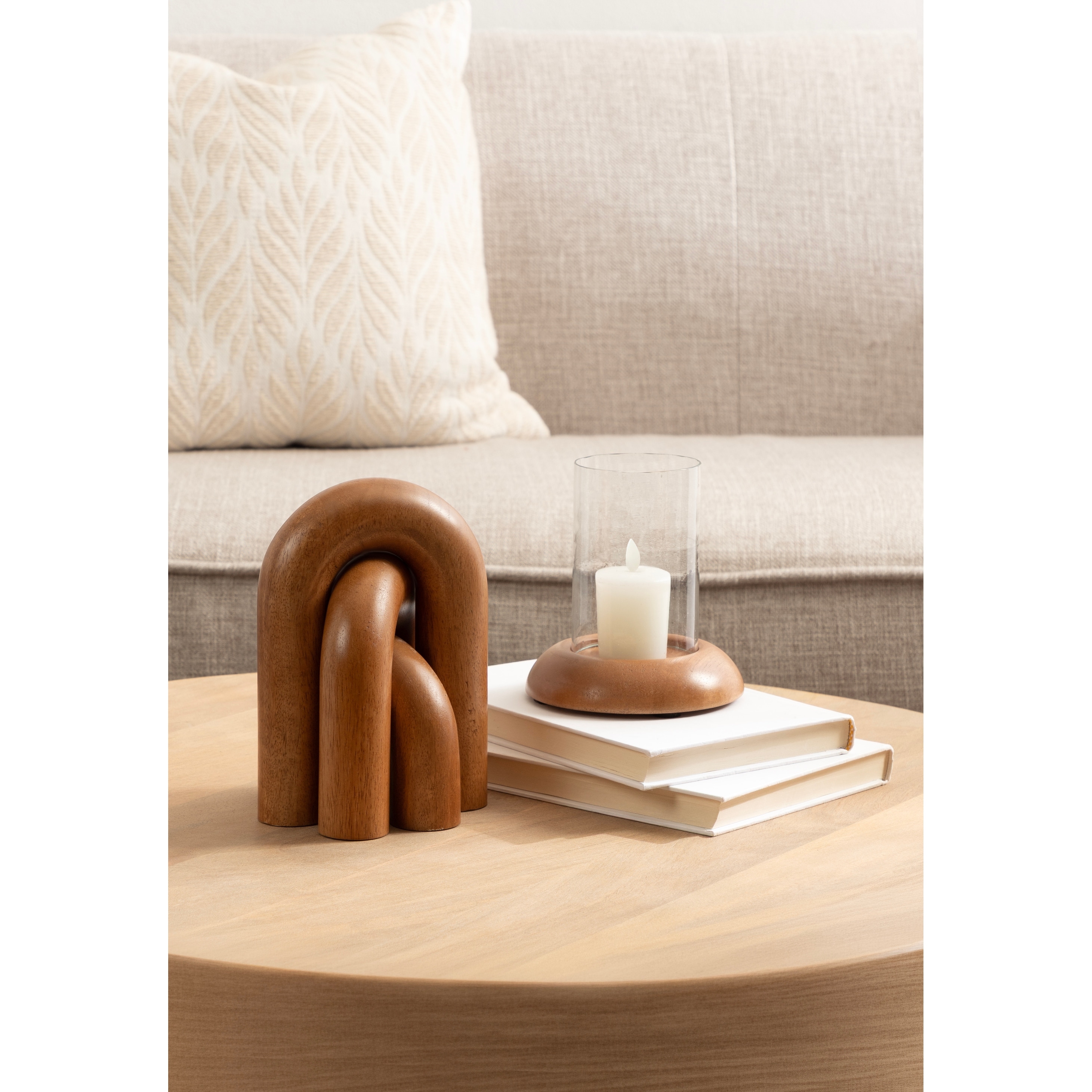 Kate and Laurel Anaya Two Piece Candle Holder and Decorative Object Set - 2 Piece