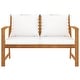preview thumbnail 2 of 4, vidaXL Patio Bench 47.2" with Cream Cushion Solid Acacia Wood