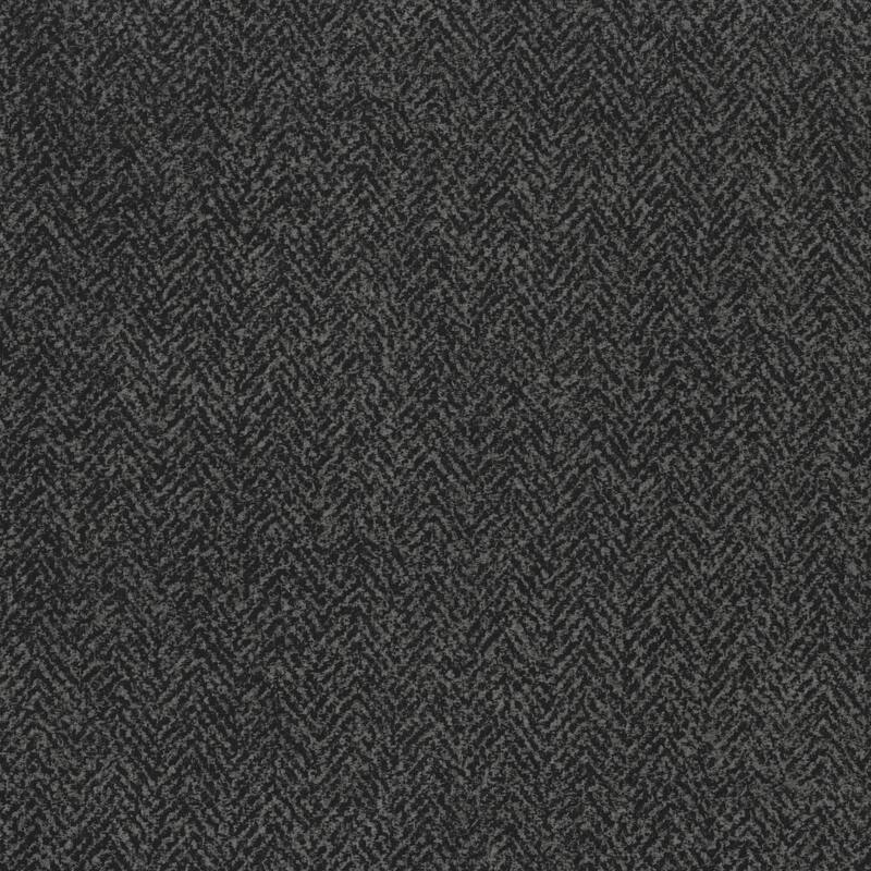 Barnaby 51" Textured Fabric Ottoman - Black Finish Solid Wood Feet