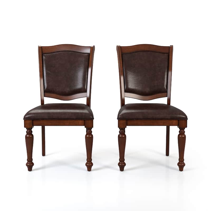 Roke Traditional Faux Leather Dining Chairs (Set of 2) by Furniture of America