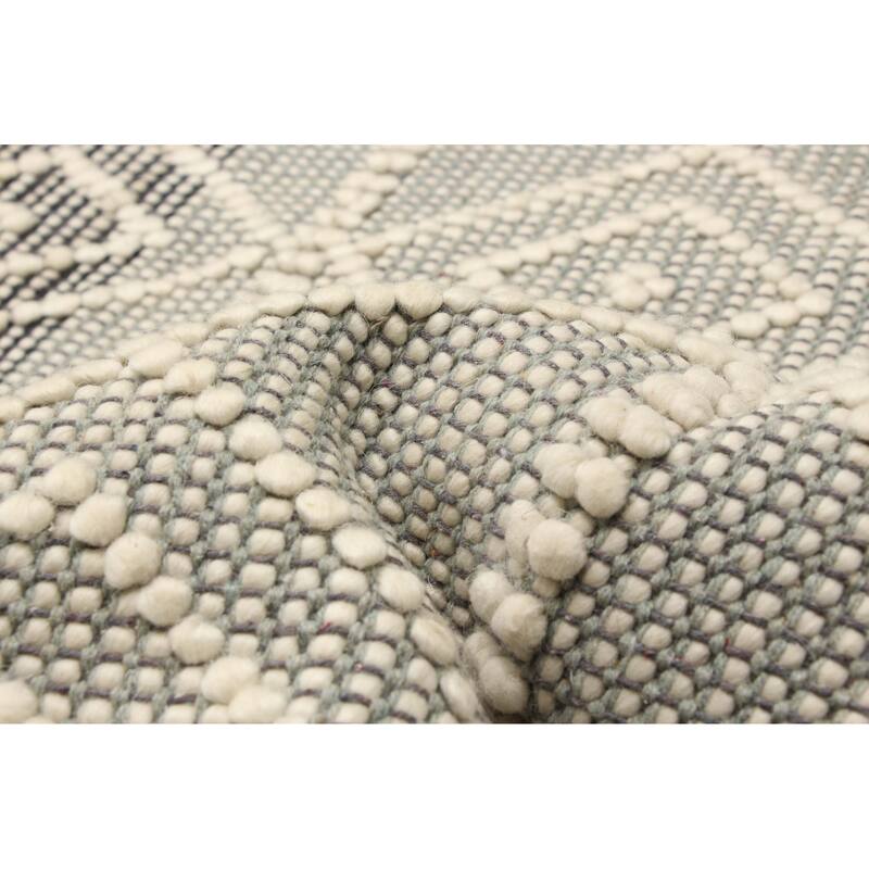 ECARPETGALLERY Braid weave Sienna Grey Wool Rug - 4'11 x 7'11
