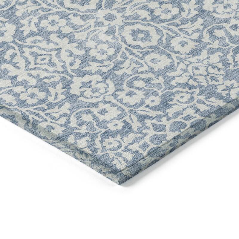 HomeRoots Damask Traditional Rectangle Outdoor Rug