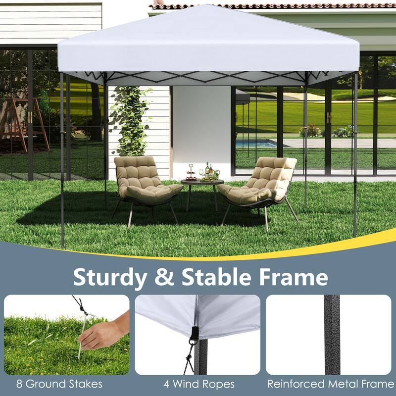 Gymax 10 X 10 FT Pop up Canopy Tent w/ Portable Carrying Bag 8 Stakes