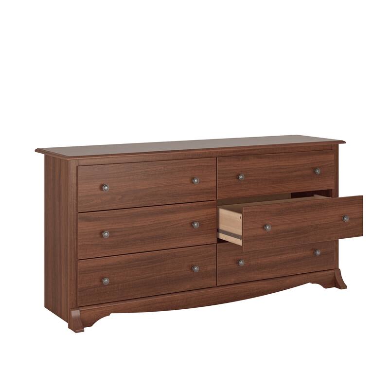 Prepac Monterey 6 Drawer Double Dresser for Bedroom, Wide Chest of Drawers, Traditional Bedroom Furniture