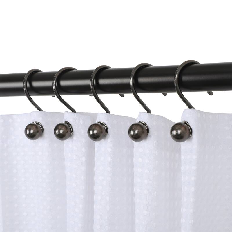Utopia Alley Shower Hooks - Rust Resistant Shower Curtain Hooks for Shower Curtain or Liner - Set of 12 - Oil Rubbed Bronze