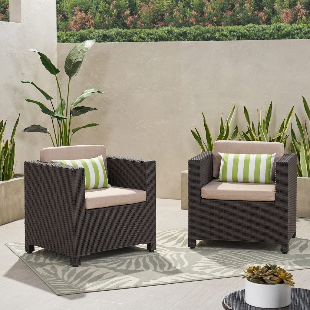 Waverly Outdoor Club Chairs (Set of 2) by Christopher Knight Home