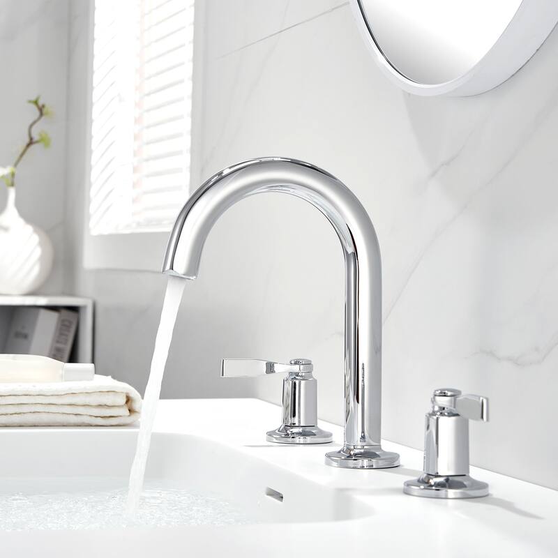 Luxier Larko 8 in. Widespread 2-Handle Bathroom Faucet with Drain