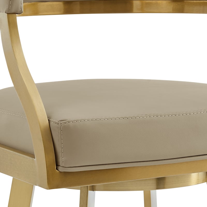Saturn Modern Swivel Bar Stool, Upholstered Counter Chair with Metal Frame