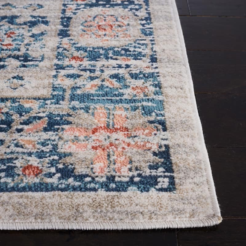 SAFAVIEH Madison Billye Vintage Rug - 6'7" Square - Beige/Blue