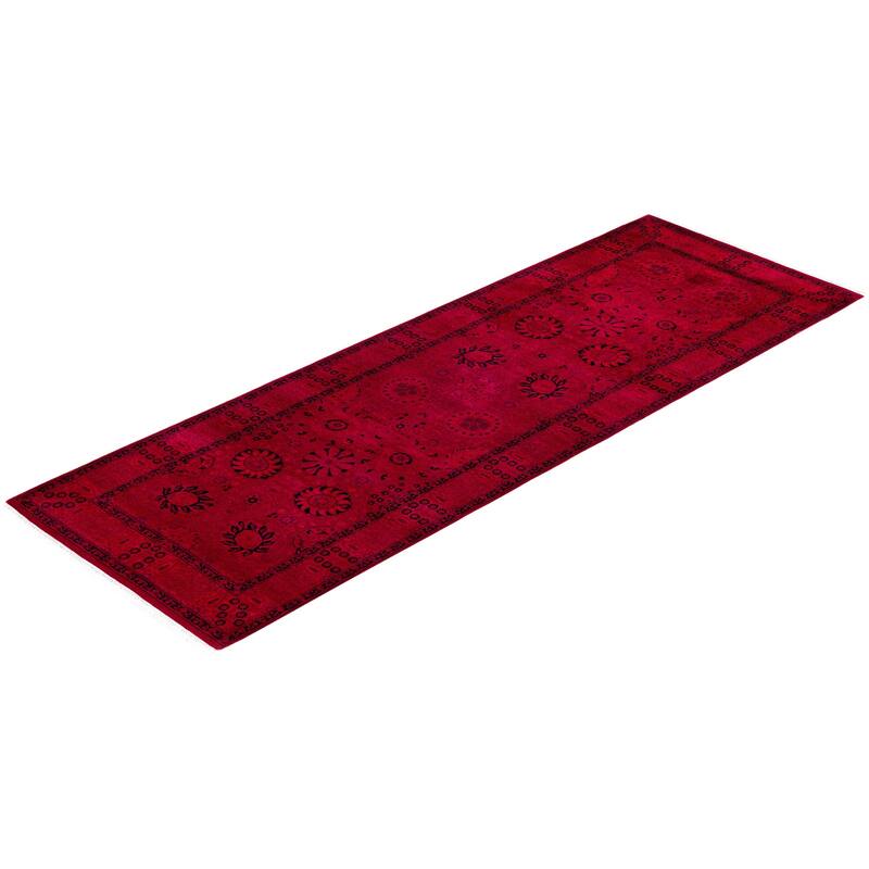 Overdyed One-of-a-Kind Hand-Knotted Area Rug - Red - 3' 0" x 8' 10"